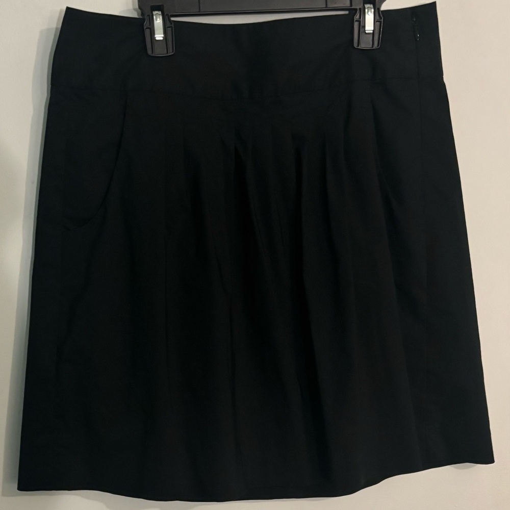 Banana Republic Womens Black Pleated Cotton Blend Mini Skirt Pockets Sz 8‎